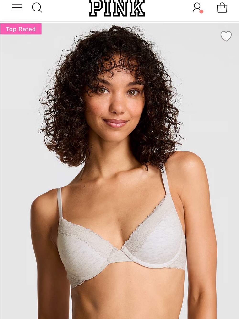 PINK Victoria's Secret Gray Lace Bra